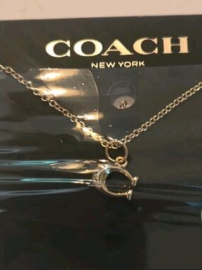 Coach Gold 'C' Charm Pendant Necklace